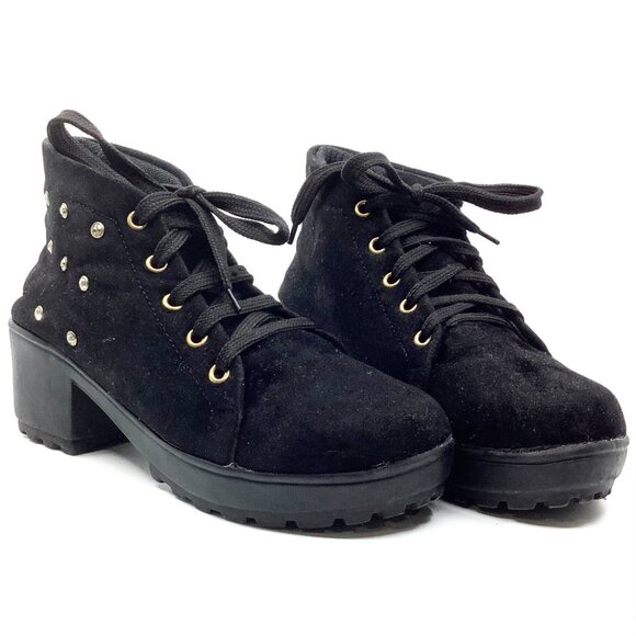 Black Suede Ankle Boots - Picture 5 of 6